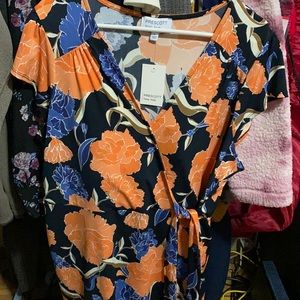 Multicolor Floral Side Tie Top